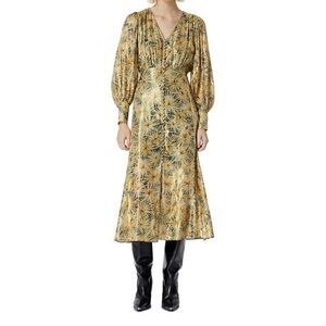 The Kooples Yellow Floral Long Sleeve Dress